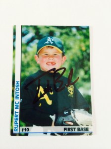 Rupert's Autographed card